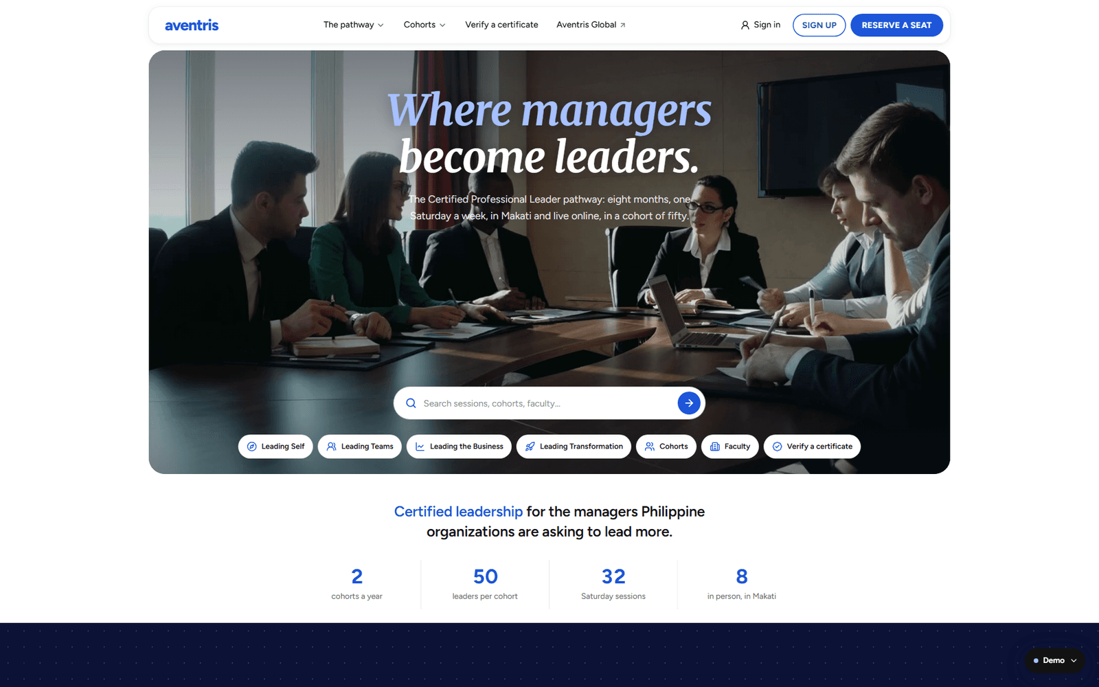 The Aventris demo website