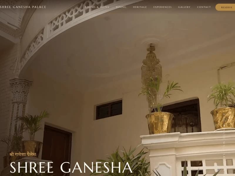 Shree Ganesha Palace website, designed and built by Digiocular