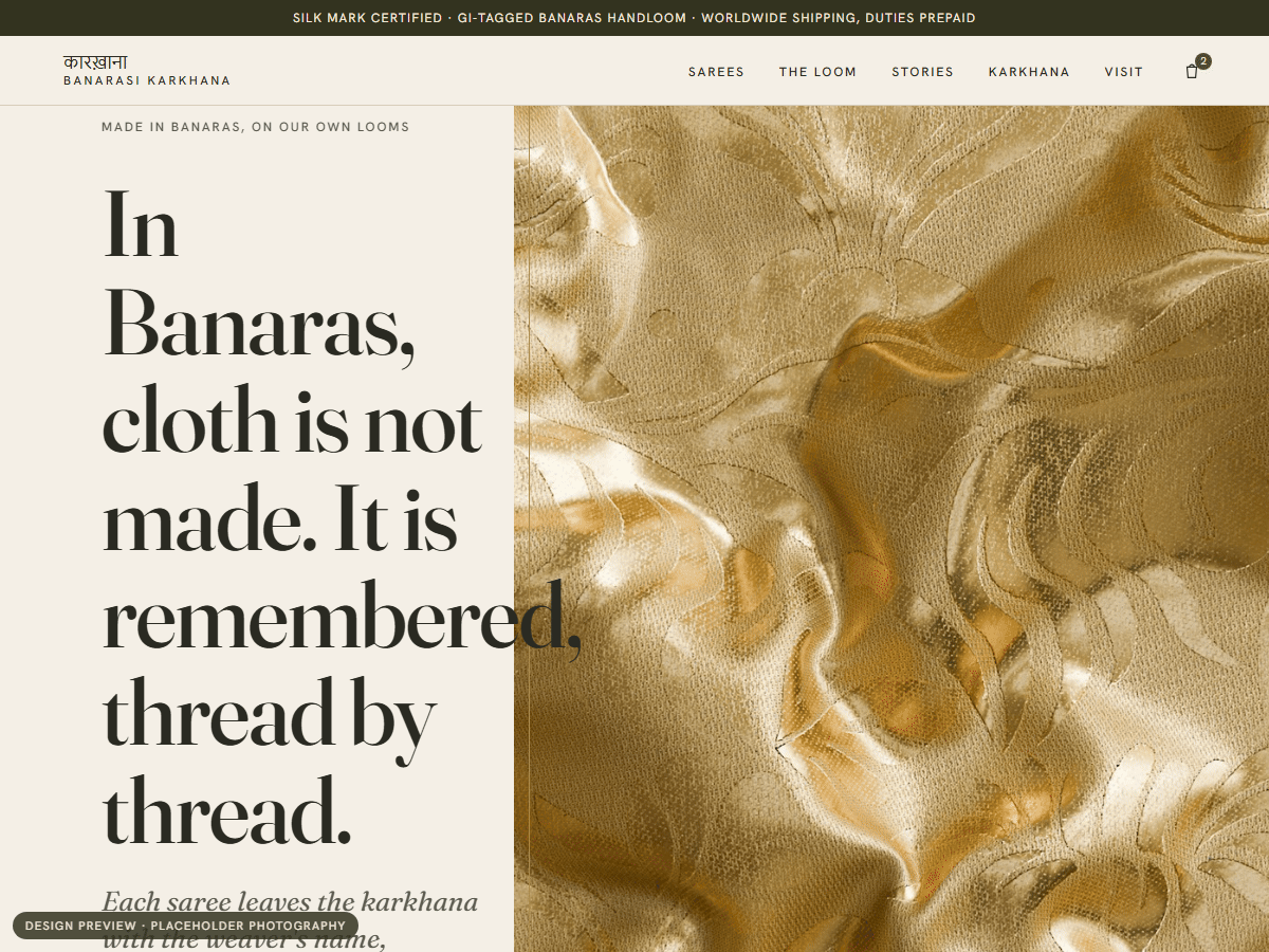 Demo build — Banarasi Karkhana — heritage saree flagship (demo)