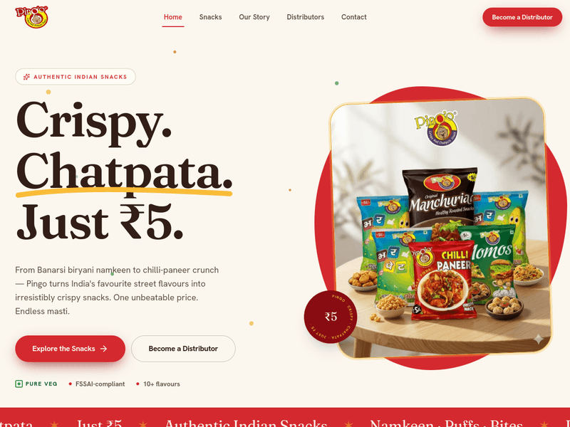Pingo — Pingo — ₹5 chatpata-snack brand site