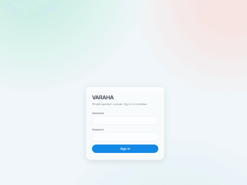 Digiocular — VARAHA Deck — algo-trading operator console